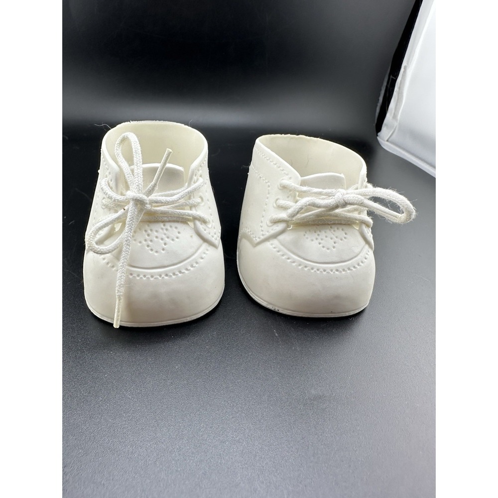 Cabbage Patch Kids Doll Vtg Coleco White Plastic Shoes Oxford High Tops Laces P1